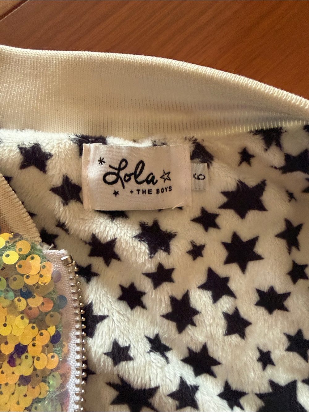 Lola & the Boys Iridescent Sequin Bomber Jacket - Ombre - Picture 2 of 5